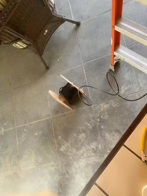 Tools out during a TV and sound install.